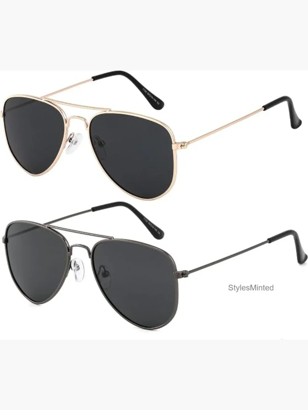 Kids Polarized Aviator Sunglasses 2 Pack UV Protection Lightweight Metal Frame